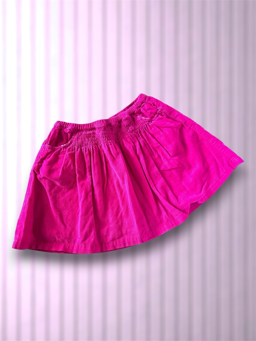 Mini Boden Girls Bright Pink Lined Corduroy Skirt • 4–5Y • Like New
